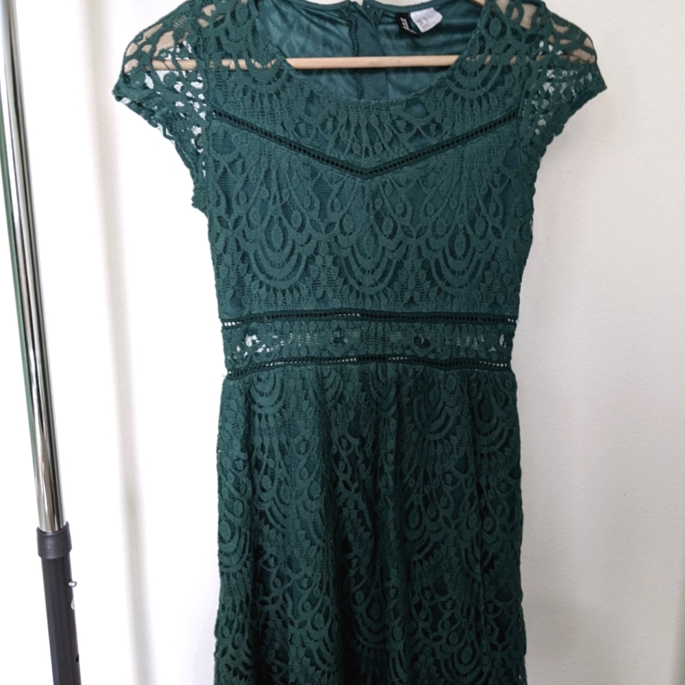Green lace dress H&M